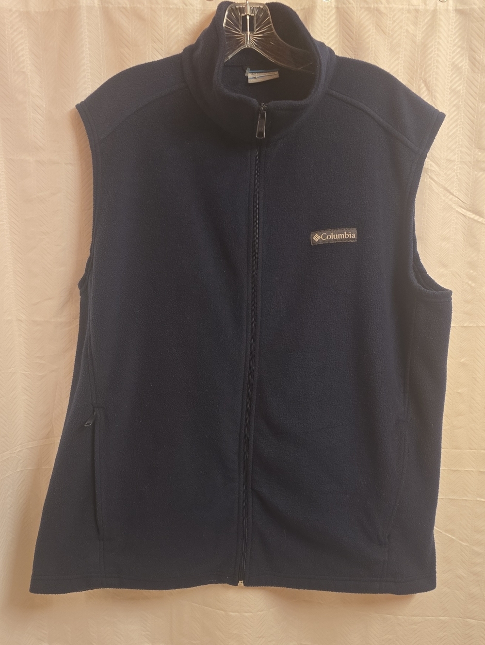 Columbia Jacket Men’s Size Large Navy Vest Full Zipper Zip-up Fleece
